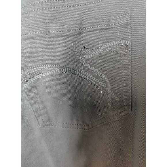 Gloria Vanderbilt Amanda Gray Cropped Rhinestone Embellished Jeans 12 - Picture 5 of 8